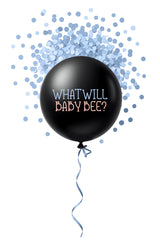 What Will Baby Bee? Gender Reveal Balloon with Blue Confetti 1ct