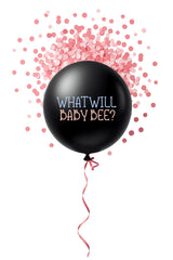 What Will Baby Bee? Gender Reveal Balloon with Pink Confetti 1ct