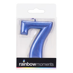 Blue Metallic 3.25 inch Number Candles