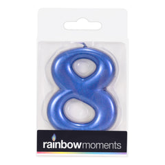 Blue Metallic 3.25 inch Number Candles