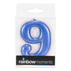 Blue Metallic 3.25 inch Number Candles