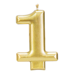 Gold Metallic 3.25 inch Number Candles