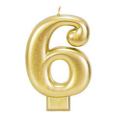 Gold Metallic 3.25 inch Number Candles