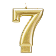 Gold Metallic 3.25 inch Number Candles