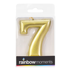 Gold Metallic 3.25 inch Number Candles