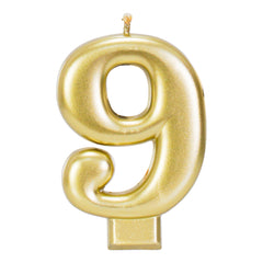 Gold Metallic 3.25 inch Number Candles