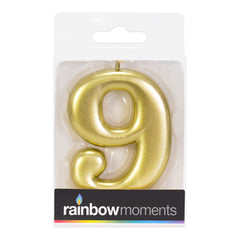 Gold Metallic 3.25 inch Number Candles