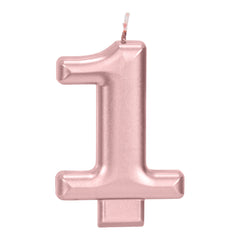 Rose Gold 3.25 inch Number Candles