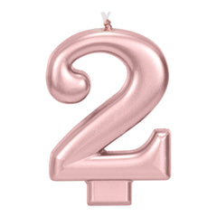 Rose Gold 3.25 inch Number Candles