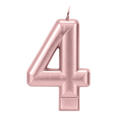 Rose Gold 3.25 inch Number Candles