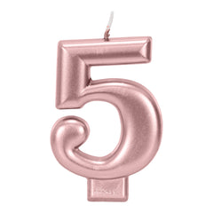 Rose Gold 3.25 inch Number Candles