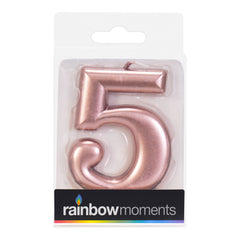 Rose Gold 3.25 inch Number Candles