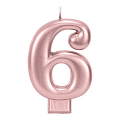 Rose Gold 3.25 inch Number Candles