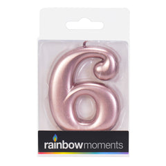 Rose Gold 3.25 inch Number Candles