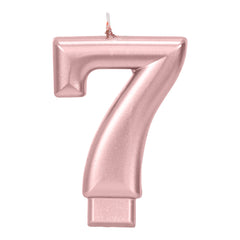 Rose Gold 3.25 inch Number Candles