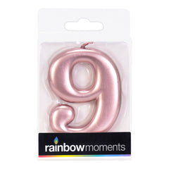 Rose Gold 3.25 inch Number Candles