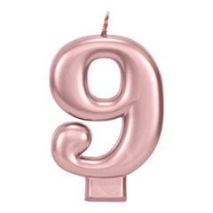 Rose Gold 3.25 inch Number Candles