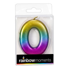 Rainbow Metallic 3.25 inch Number Candle