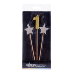 Star Number 6-inch Pick Candle Trio