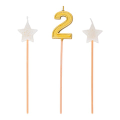 Star Number 6-inch Pick Candle Trio