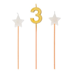 Star Number 6-inch Pick Candle Trio