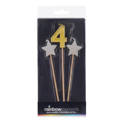 Star Number 6-inch Pick Candle Trio