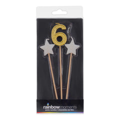 Star Number 6-inch Pick Candle Trio