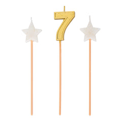 Star Number 6-inch Pick Candle Trio