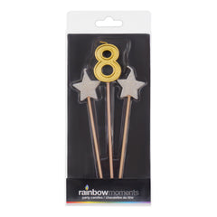 Star Number 6-inch Pick Candle Trio