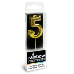 Gold Silhouette Number Candles (Paraffin)