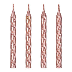 Rose Gold Metallic Spiral Candles (24-pack)