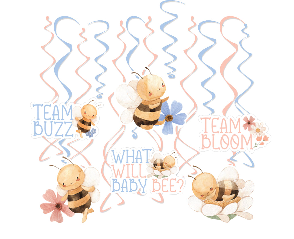 What Will Baby Bee? Swirl Decorations, 12-pk