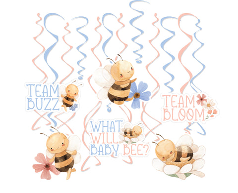 What Will Baby Bee? Swirl Decorations, 12-pk