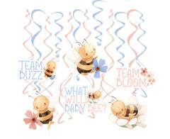 What Will Baby Bee? Swirl Decorations, 12-pk