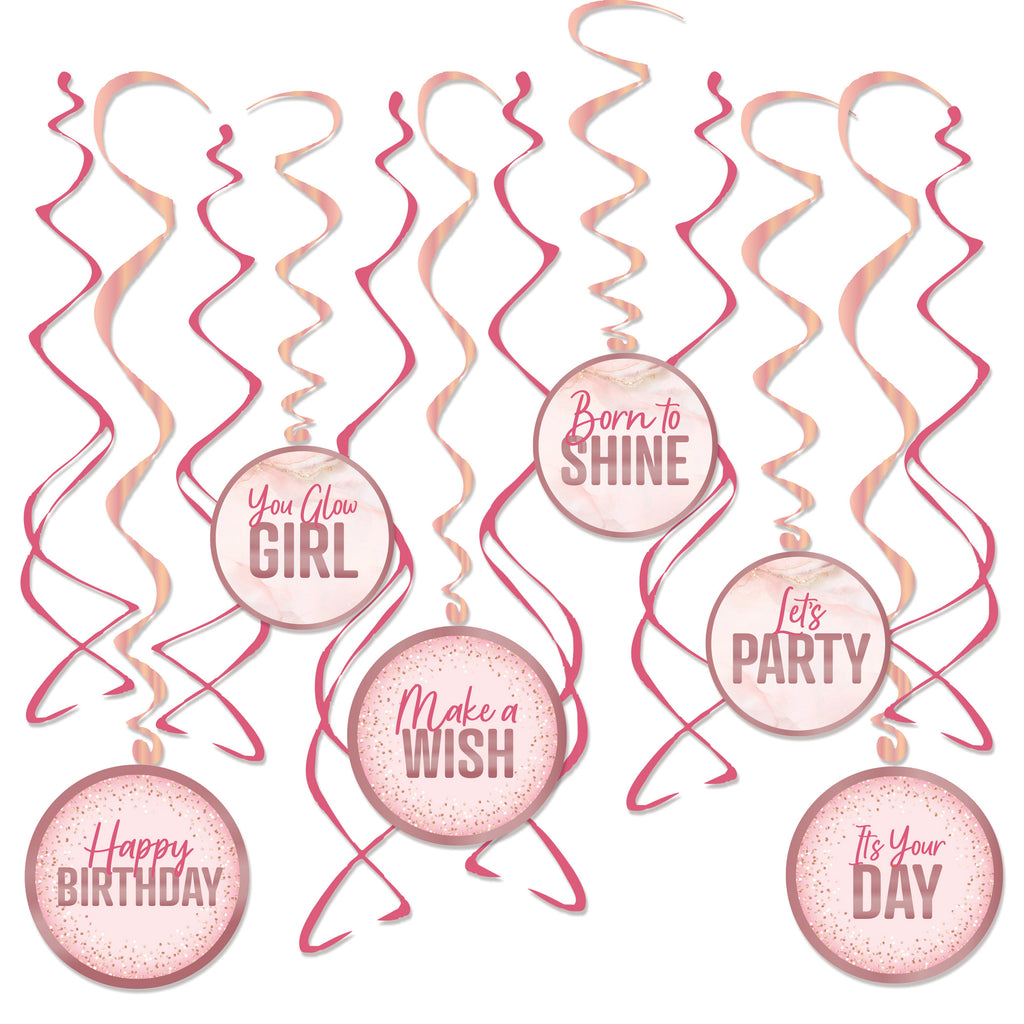 Blush Swirl Decorations, 12-pk