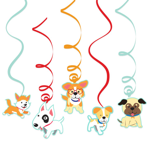 Dog Party Swirl Decorations, 5-pk