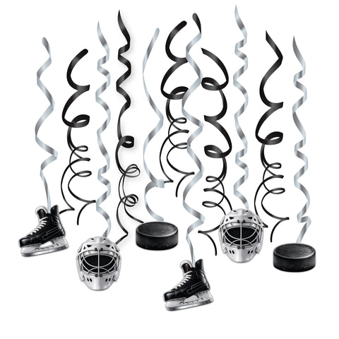 Hockey Swirl Decorations, 12-pk