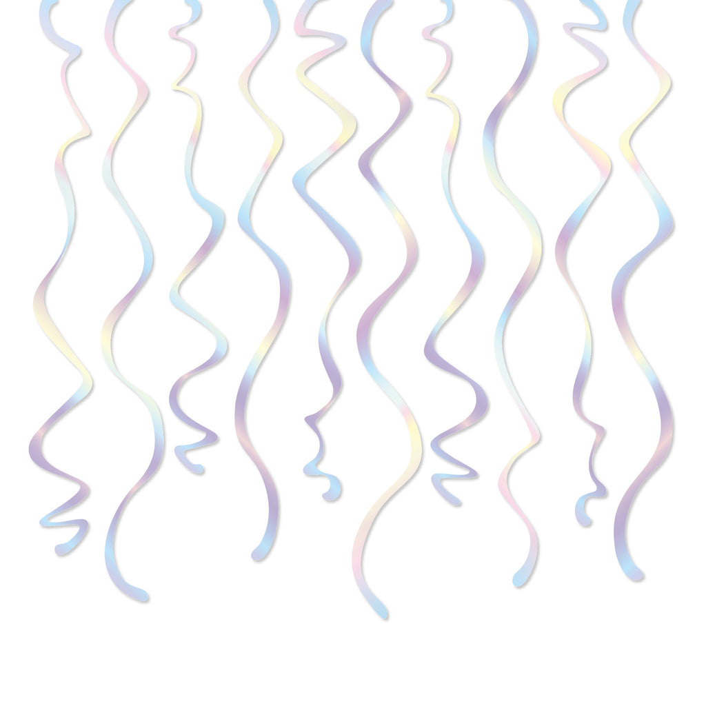 Iridescent Party Swirl Decorations, 10-pk