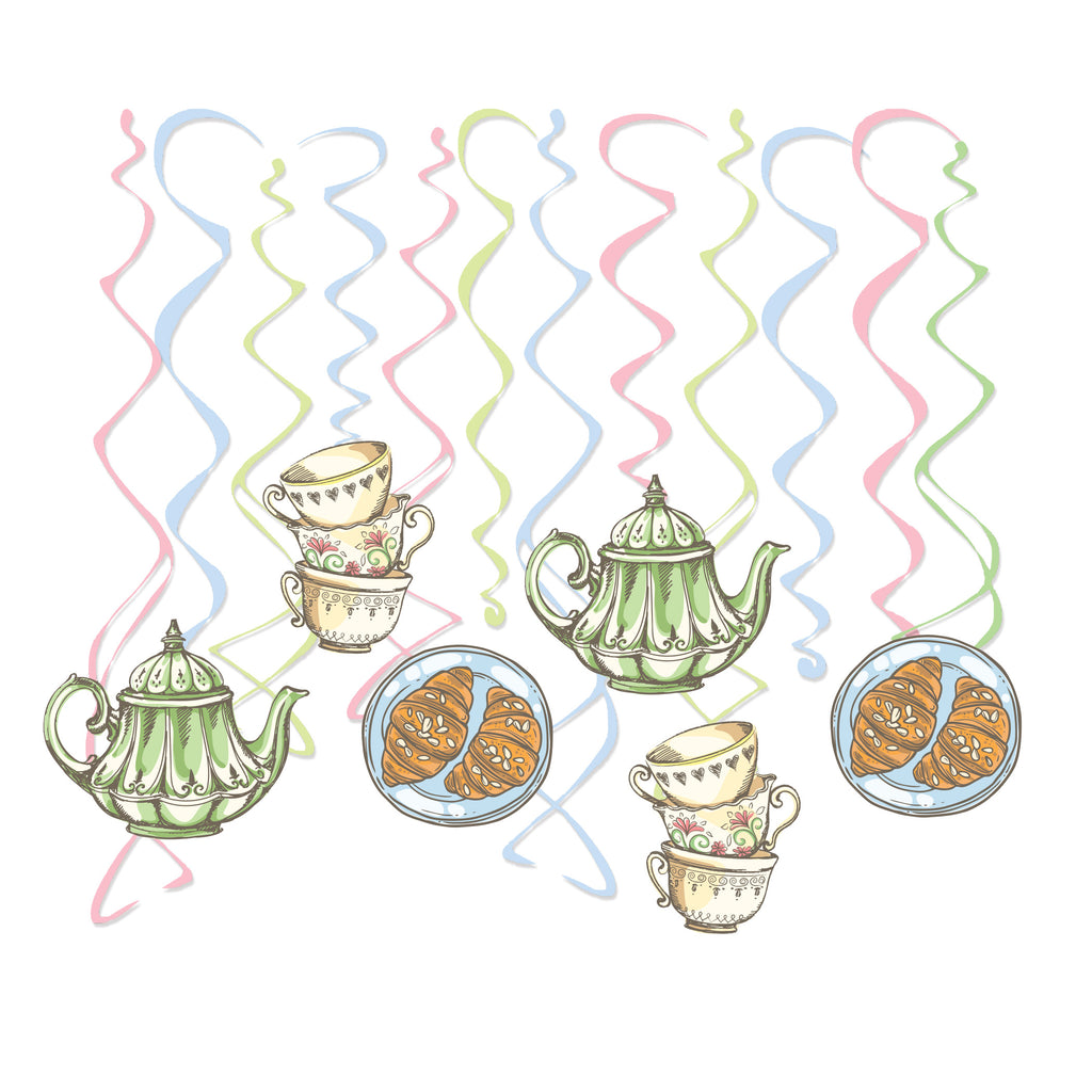 Tea Party Swirl Decorations, 12-pk