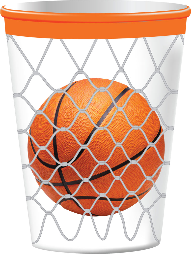 Basketball 9oz Paper Cups 8-pk