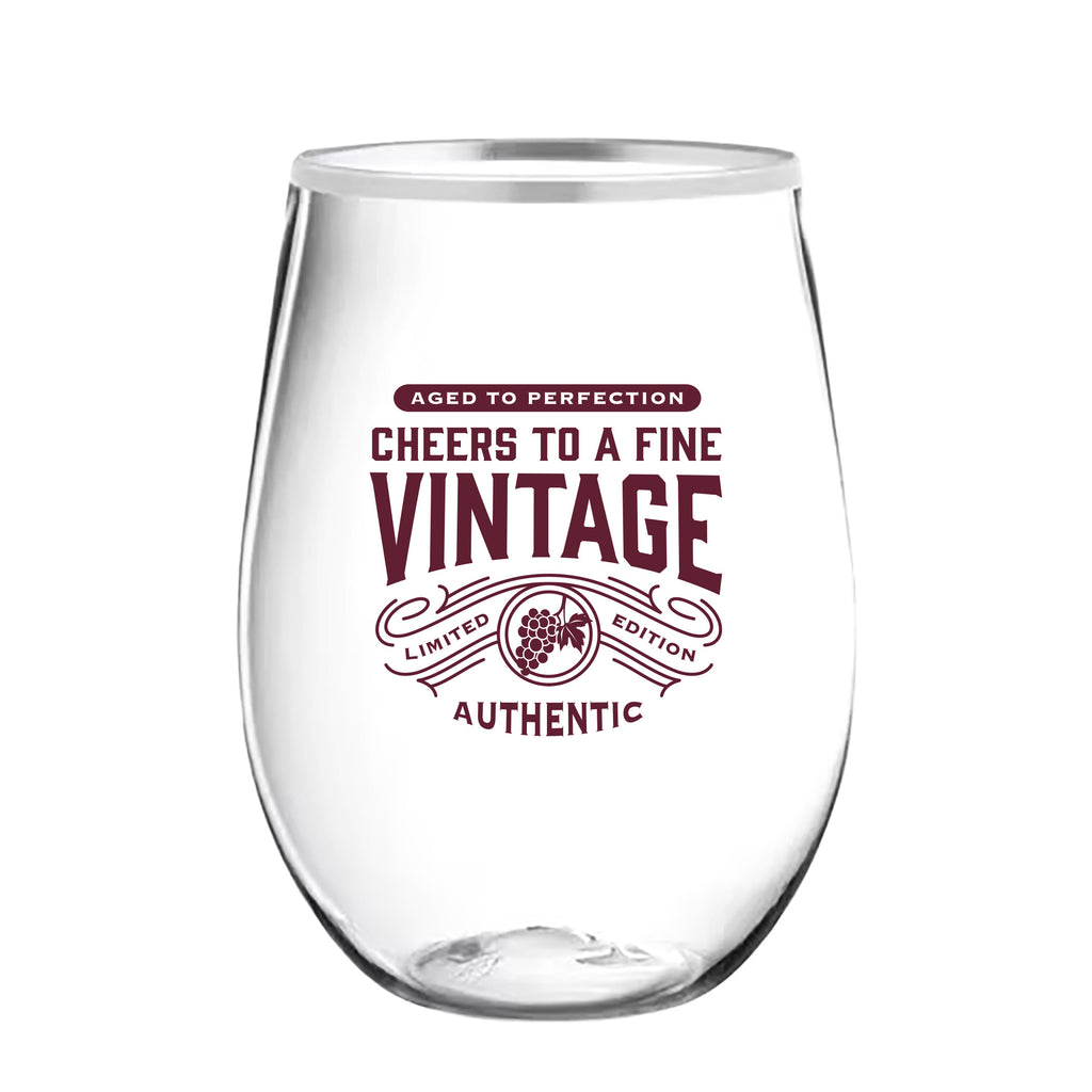 Vintage Birthday Plastic Wine Cup