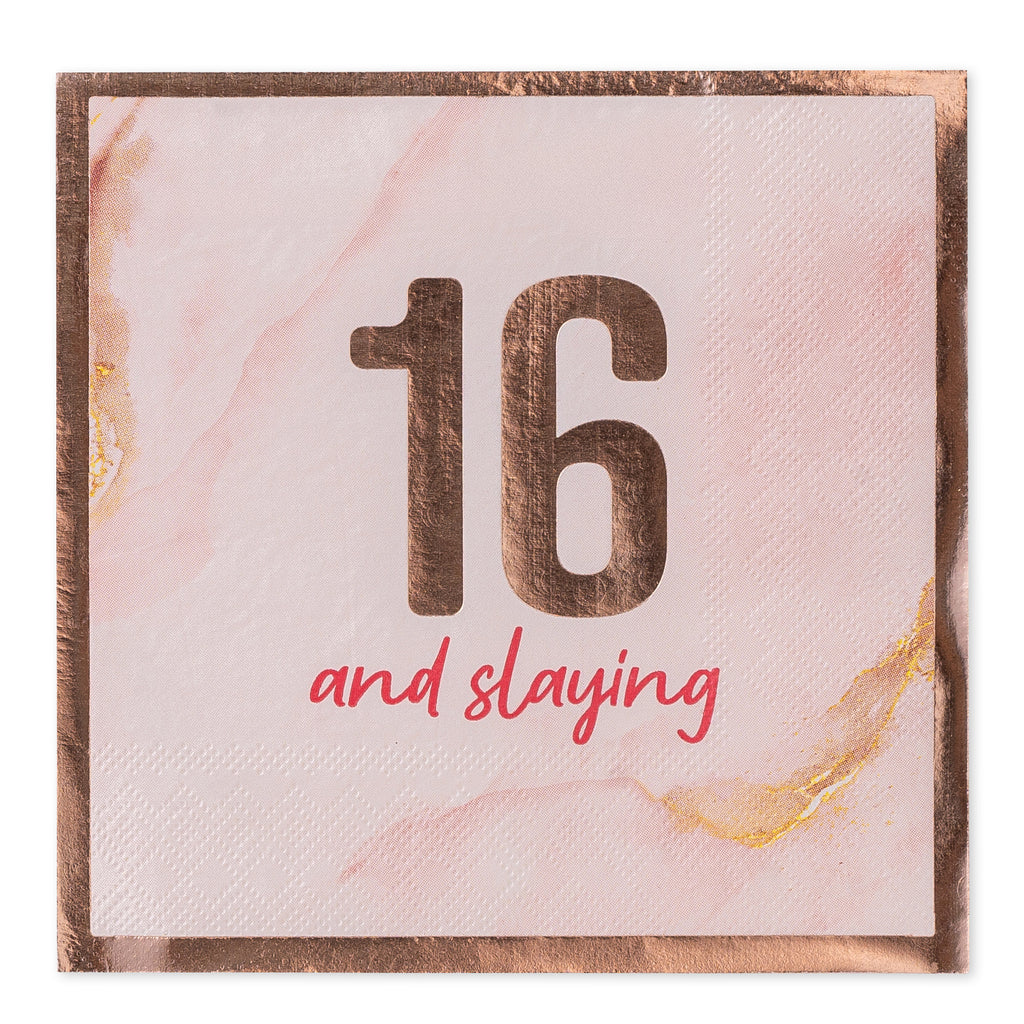 Blush 16th Birthday Lunch Napkin, 16 ct