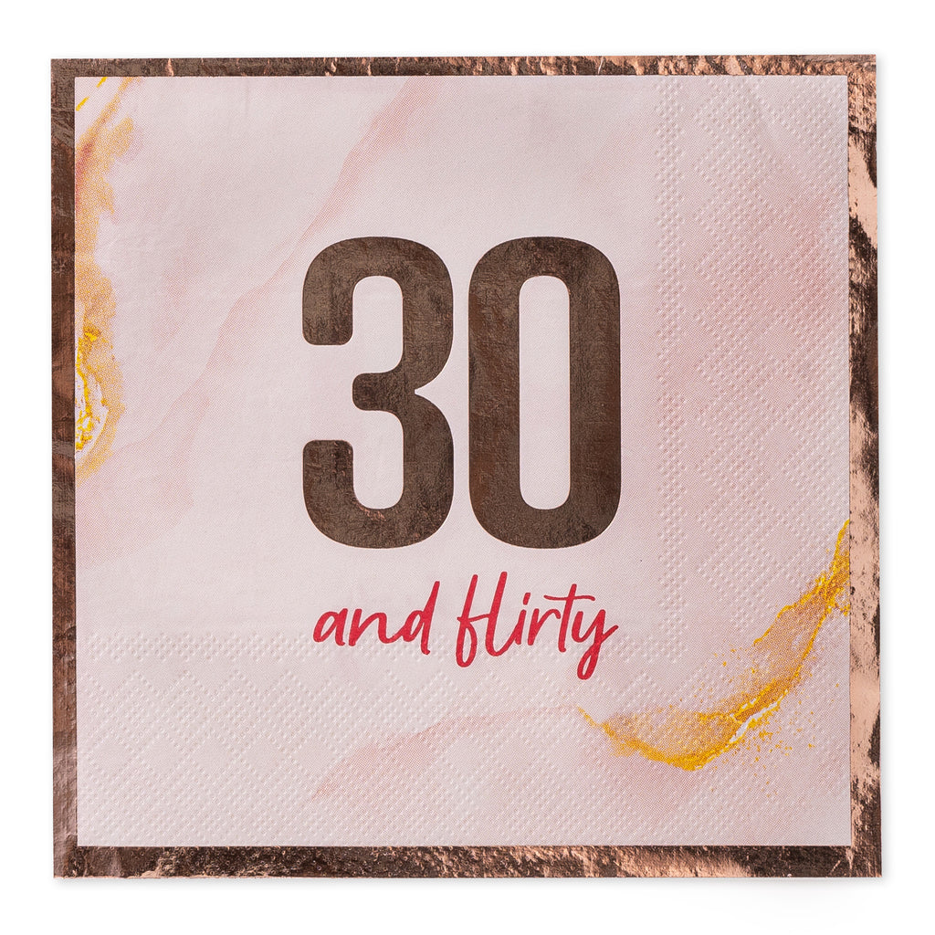 Blush 30th Birthday Lunch Napkin, 16 ct