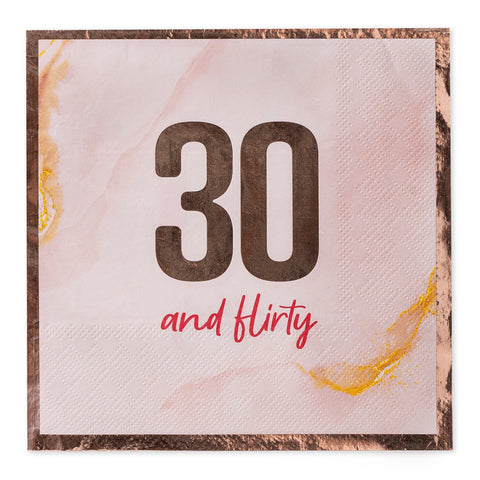 Blush 30th Birthday Lunch Napkin, 16 ct