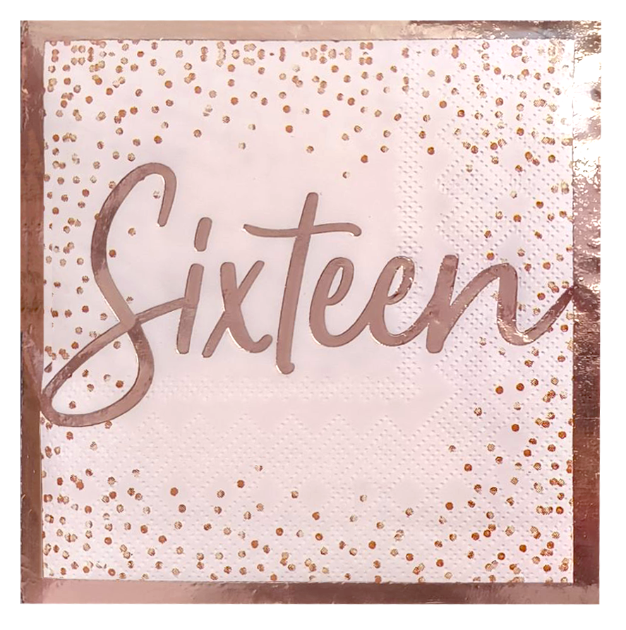 Blush Sweet 16 Beverage Napkin, 16 ct