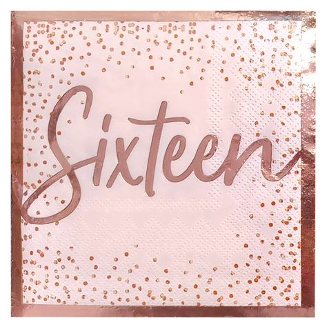 Blush Sweet 16 Beverage Napkin, 16 ct