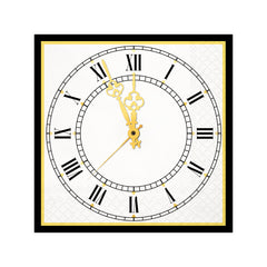 NYE Clock Beverage Napkin, 16 ct