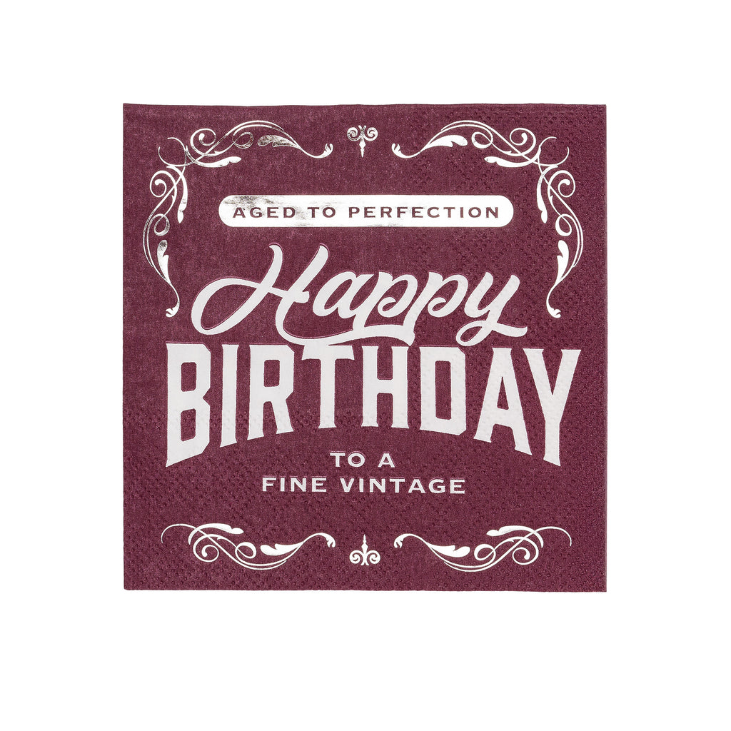 Vintage Birthday Beverage Napkins, 16 ct