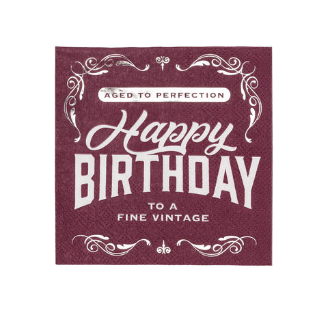 Vintage Birthday Beverage Napkins, 16 ct