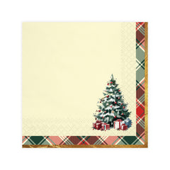 Christmas Plaid Beverage Napkin, 16 ct